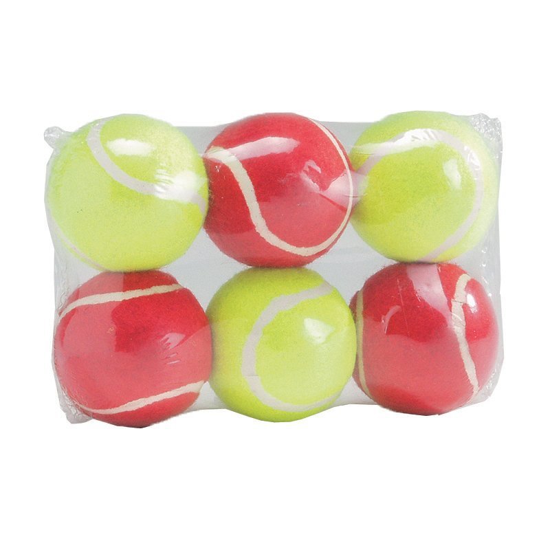 Tennispallo punainen ja keltainen 6-pack 6.5 cm